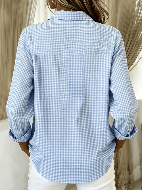 elegant special edition womens printed shirt long sleeve button collar suitable for office or formal events office wear exquisite casual