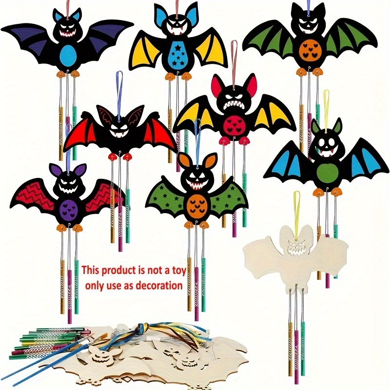 

9pcs Diy Bat Kit - Wooden Art & Decorations For , Parties, And And Hanging