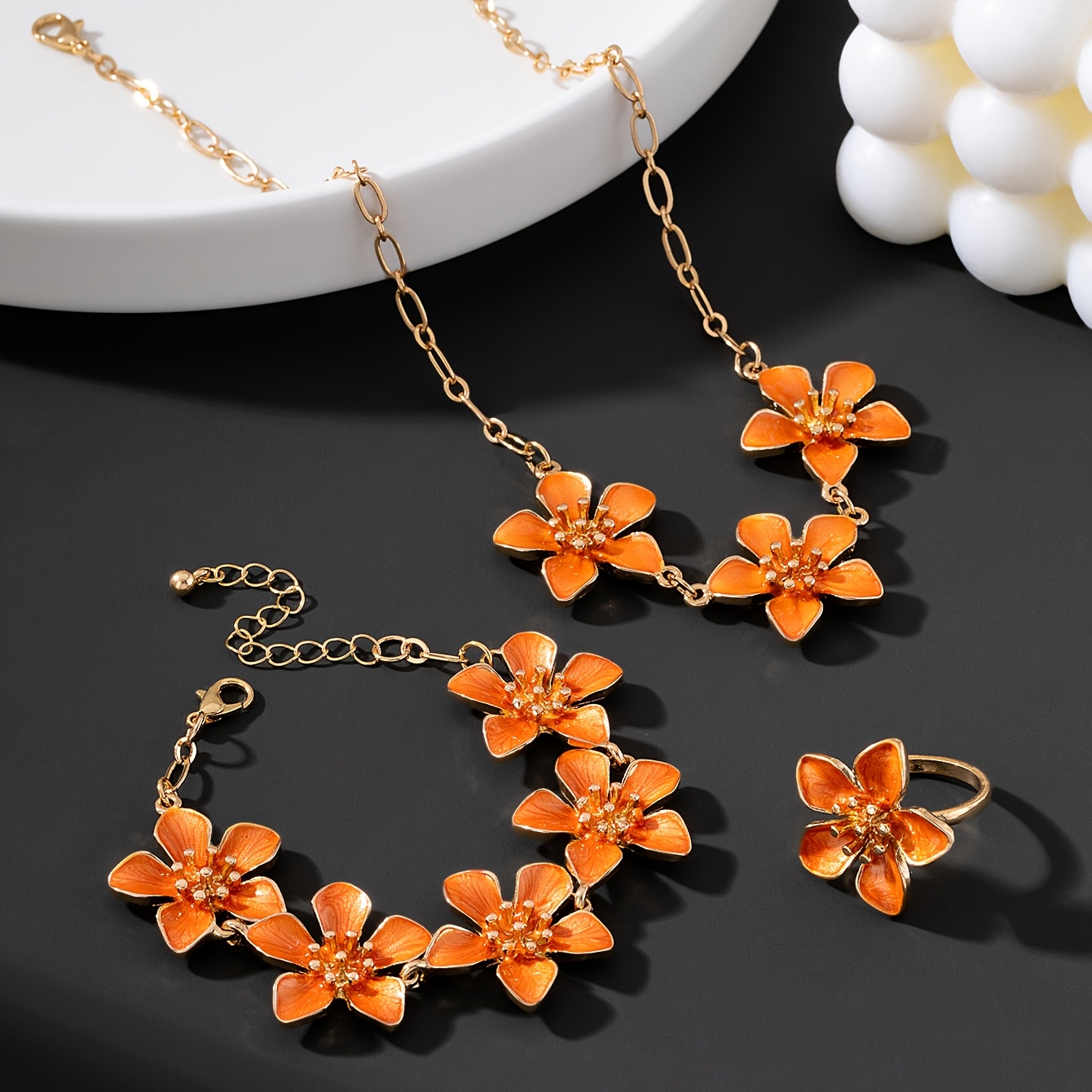 3pcs Women's Jewelry Set, Summer Vacation Style