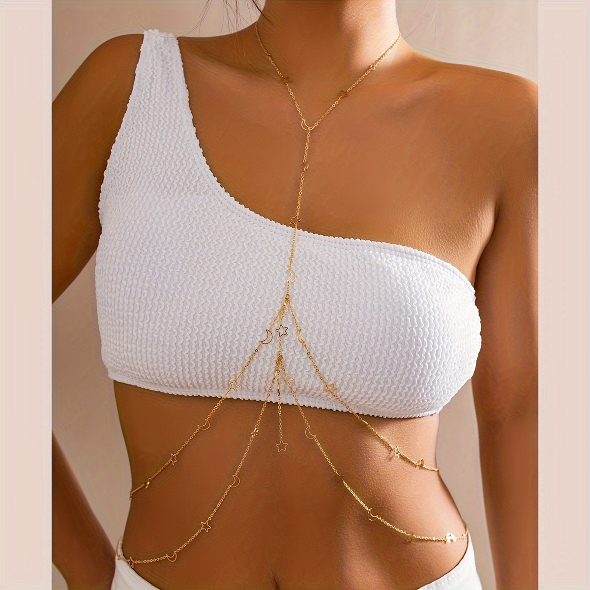 Women Hollow Bra Chain Brassiere Body Jewelry. Crystal Body Chain Neck –  Gifts with Love and Art