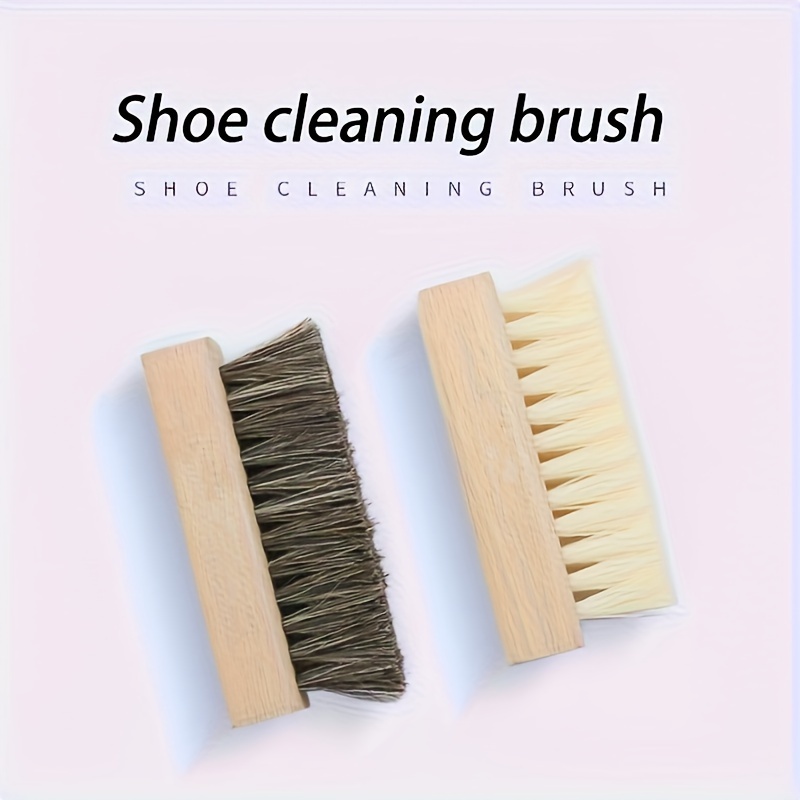 TEMU 1pair Soft & Hard Bristle Shoe Brushes, Suitable For Various Shoes Daily Cleaning