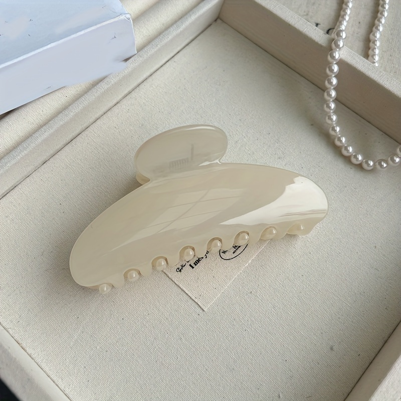 TEMU Acrylic Hair Claw Clip For Women, Elegant Cute Half , Solid Color, Middle Size, Suitable For 14+ , Travel And Graduation Gift - Single Pack