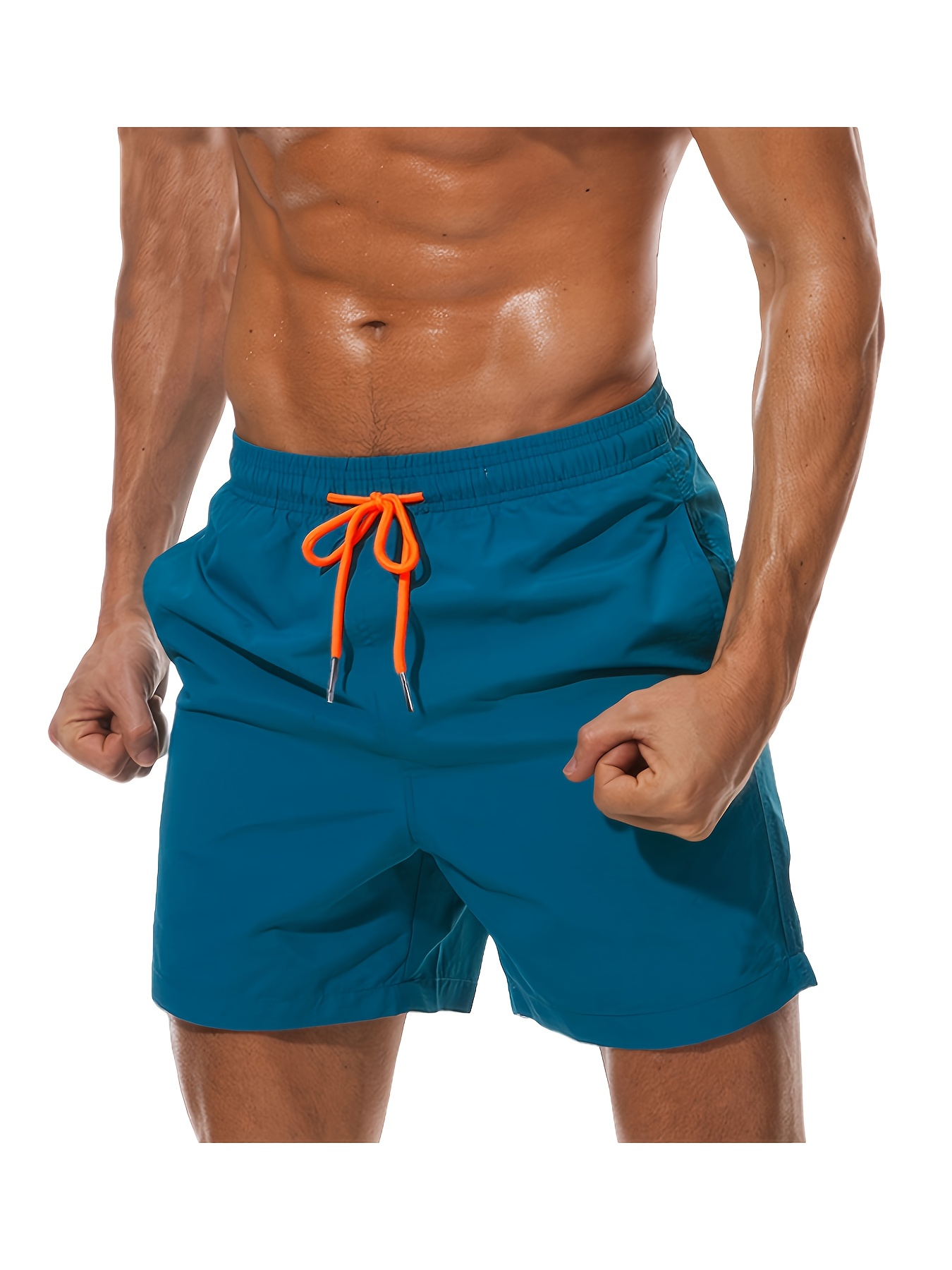 mens swimming shorts with mesh lining three pockets surfboard shorts swimsuit shorts