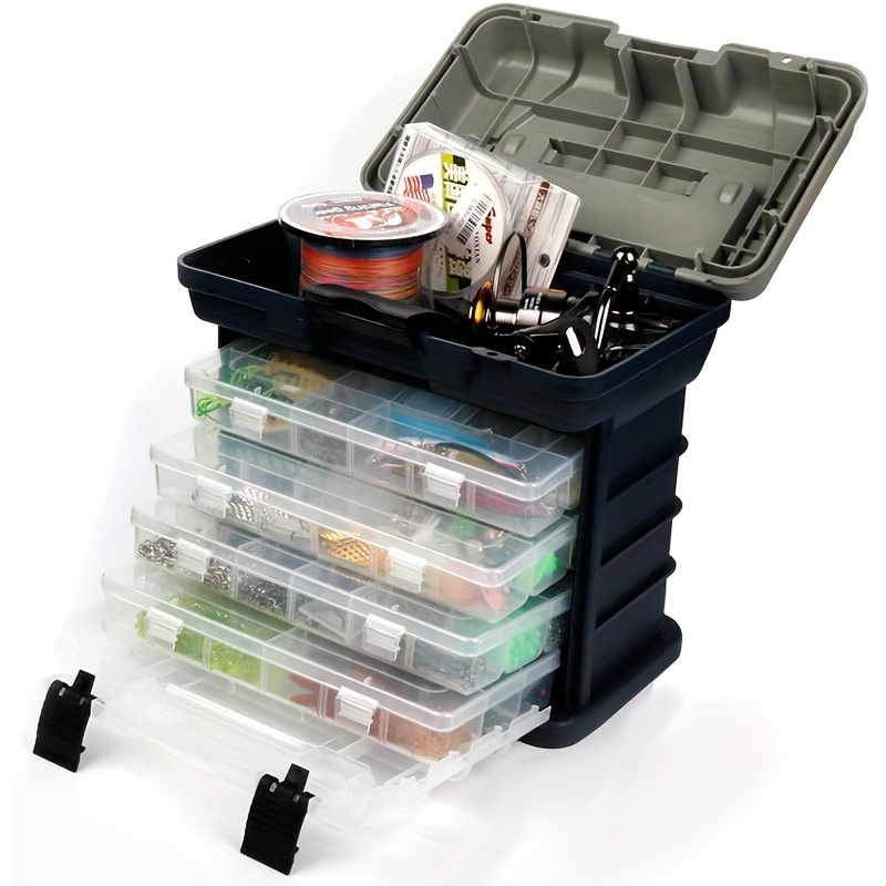 

Fishing Tackle Box Portable 4 Fishing Box Fishing Accessory Box Case With Handle Utility Box-small Size