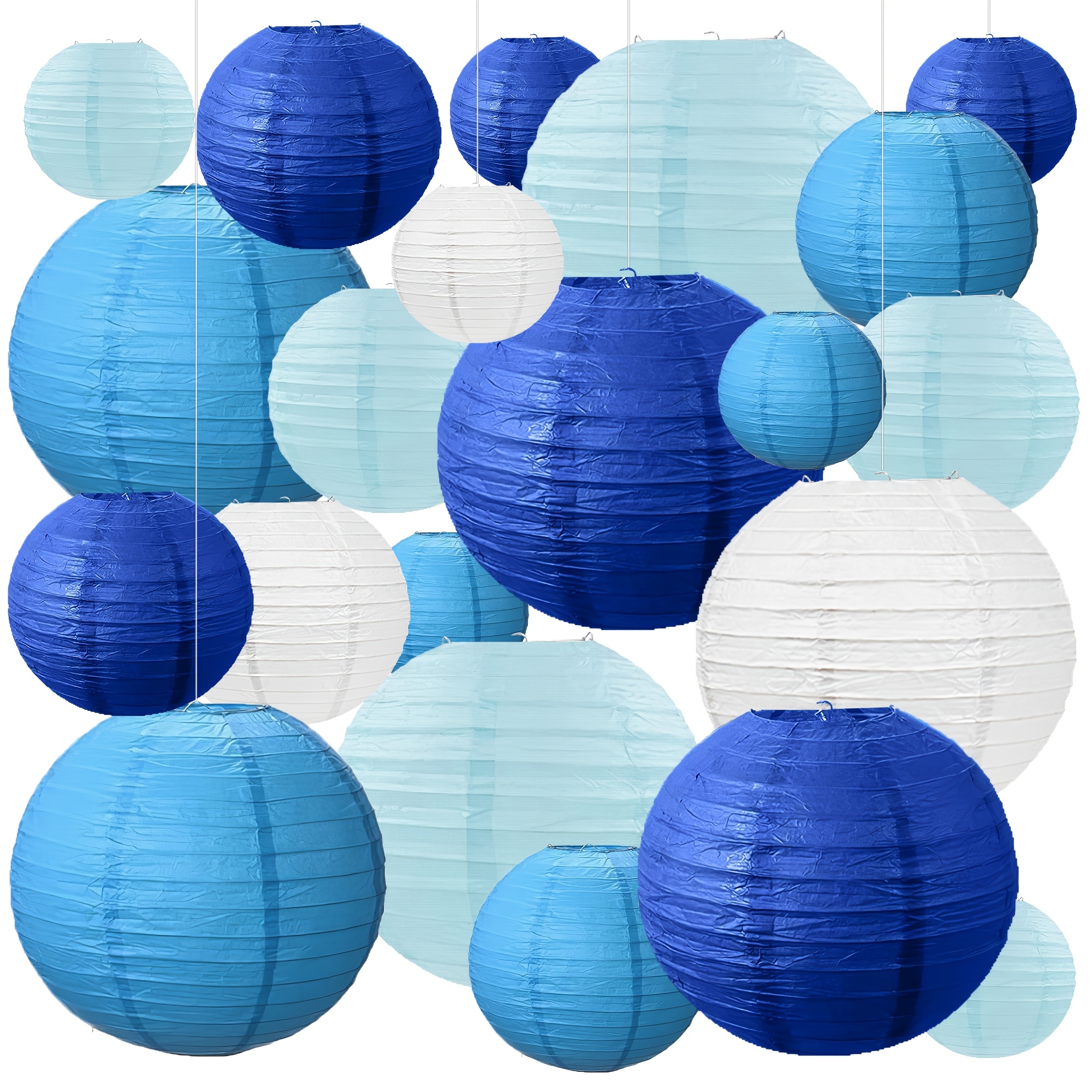 21pcs Pack 21pcs Gradient Round Paper Lanterns Suitable For Weddings, Birthdays, Christmas, Parties - Ombre Ceiling Decor For Home, Festive, For / Events (no)