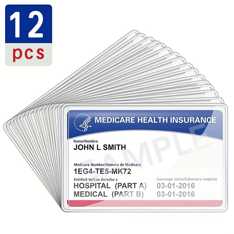 

12pcs Clear Pvc Card Protectors - Waterproof Sleeves For Credit, Business & Id Cards