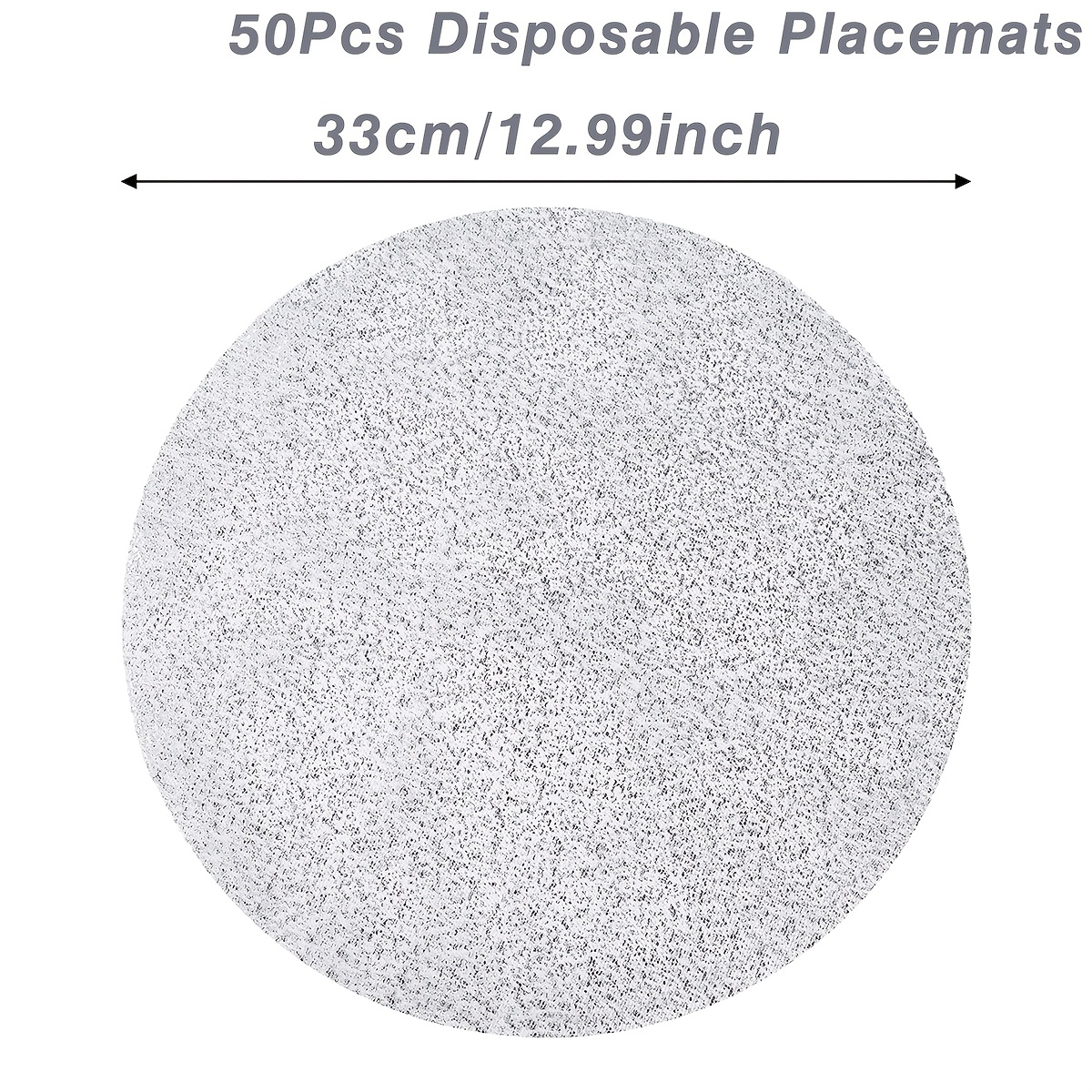 TEMU 50pcs, Silvery Placemats, Stylish Disposable Silvery Foil Table Mats, For Kitchen & Dining Table Protectors Decor, Ideal For Elegant Wedding,