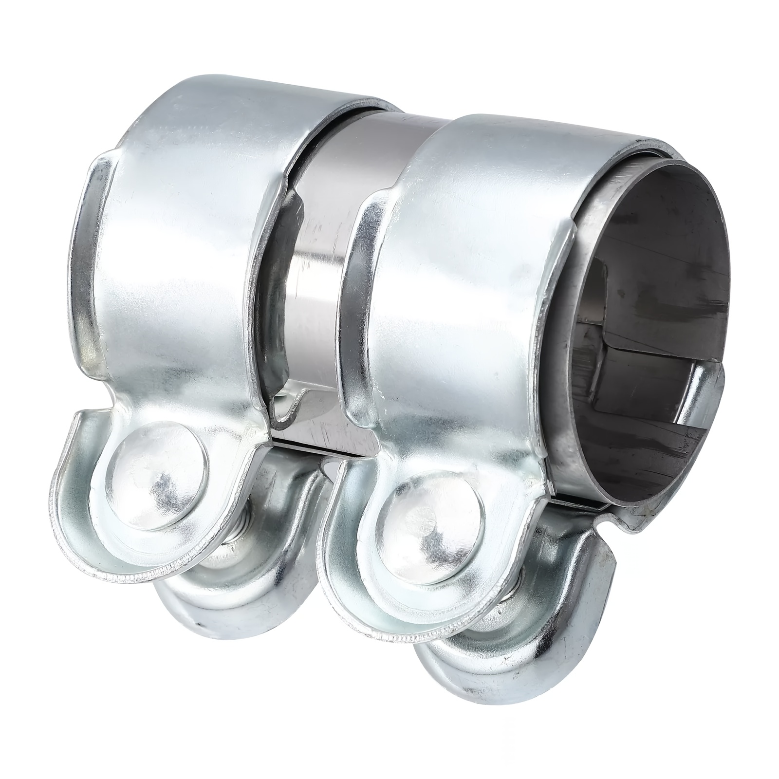 TEMU Stainless Steel Throat Clamps For Car Exhaust Pipes - Durable, Heat-resistant, And Leak-proof, Ideal For Connecting Mufflers And Pipes,