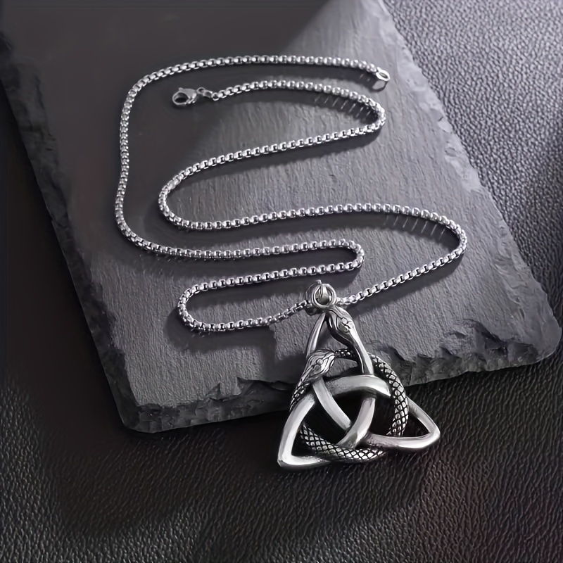 Women's Viper Trinity Pendant Necklace, Nordic Celtic Amulet