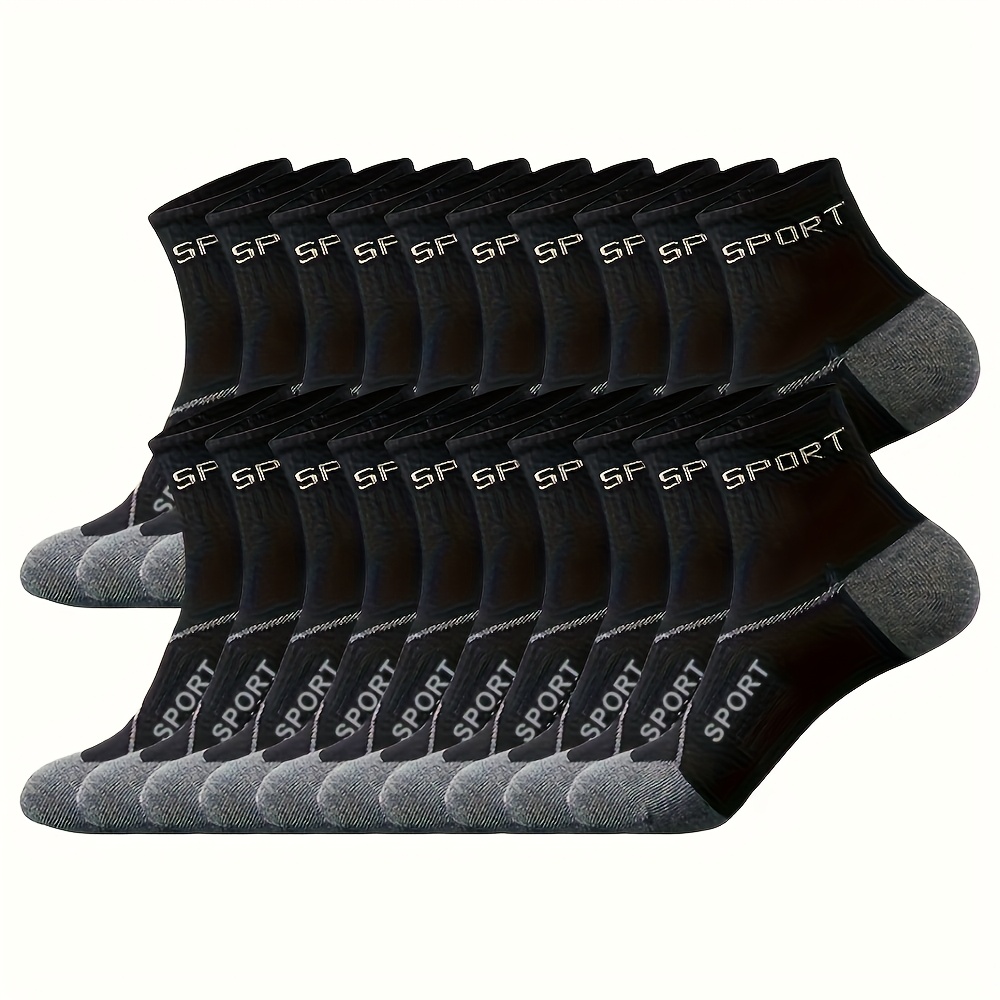 E-shop 5 Paar Herren Low-Cut Sportsocken mit Polsterkomfort und atmungsaktivem Mesh - Feuchtigkeitstransportierende Fitness-Laufsocken, erhältlich in