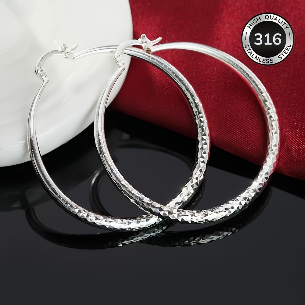 TEMU A Pair Of Steel Rhombus Earrings, Decorated With An Elegant , Suitable For Women' Wear And Vacation Outfits. Suitable For , An For Valentine's