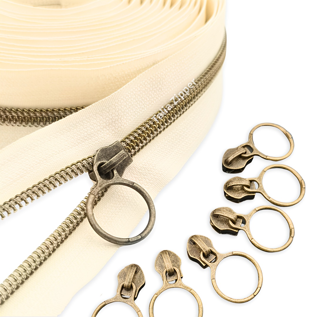 E-shop 15 Stück #5 Stilvolle Metall-Rundreißverschlüsse für Taschenherstellung, Schuhe, Stiefel, , Rucksäcke, Rucksack-Hardware, DIY