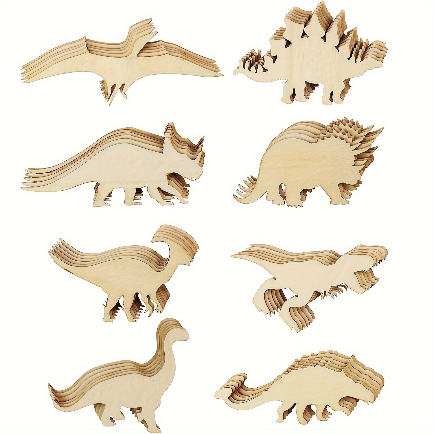 

24-piece Wooden Dinosaur Cutouts Set - Paintable & Stainable Models Of Tyrannosaurus, Triceratops, Stegosaurus & More For Diy Crafts And Home Decor Dinosaur Decor Dinosaur Decorations