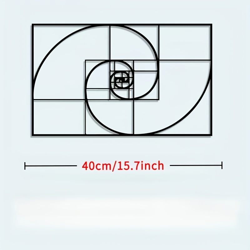 TEMU Fibonacci Spiral Metal Wall Art Golden Ratio Sculpture Mathematical Design Living Room Decoration Ideal Gift For Math Enthusiasts Christmas Home