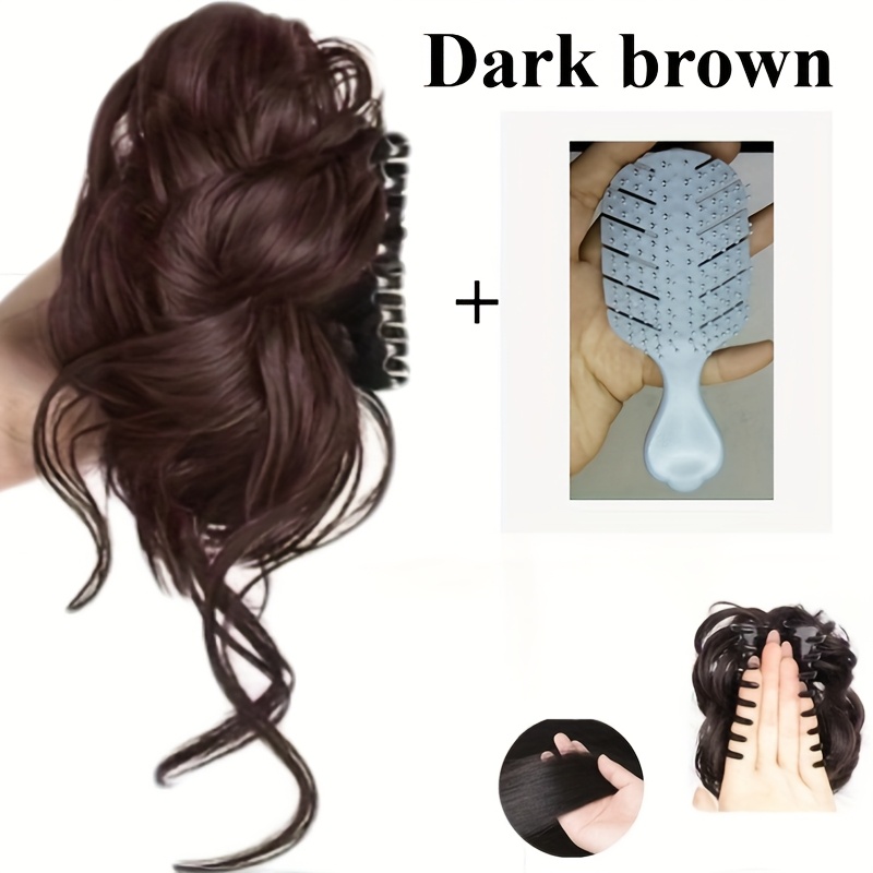 E-shop Elegante Damen-Fluffy-Pferdeschwanz-Perücke mit Clip + Mini-Kamm - Hochtemperaturfaser, Natürliche Locken, Geeignet für alle Ethnien, Stilvolles