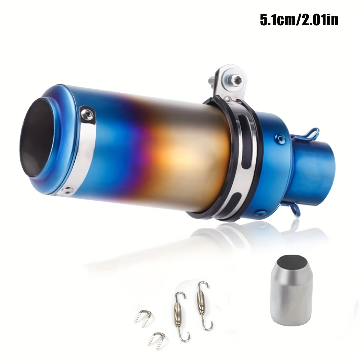 1pc 51mm universal motorcycle exhaust pipe stainless steel       street scooters sports bikes motorcycle accessories aesthetic upgrade   construction details 11