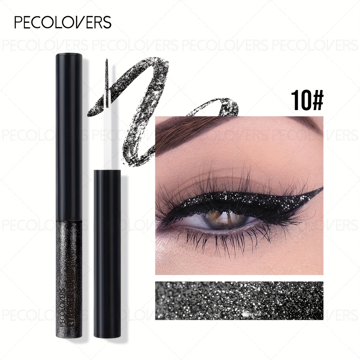 Image of 1pc Glitter Powder Eyeliner, Nib, , Micro Glitter Powder And , Quick Drying And No Makeup Removal, Waterproof And Long-lasting, Multi-functional Eyeliner, Eye Cosmetics