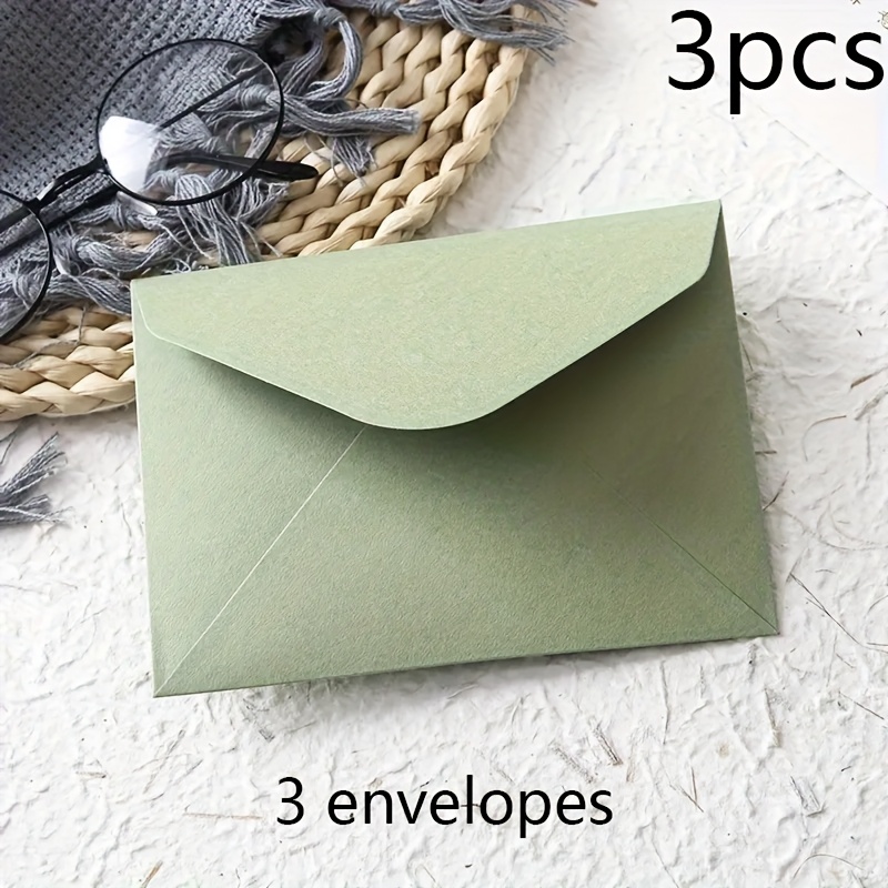 TEMU 3pcs Envelope Set, Thick Textured Paper Western-style Solid Color Envelopes, Suitable For Party Wedding Invitations, Greeting Cards, Decorative