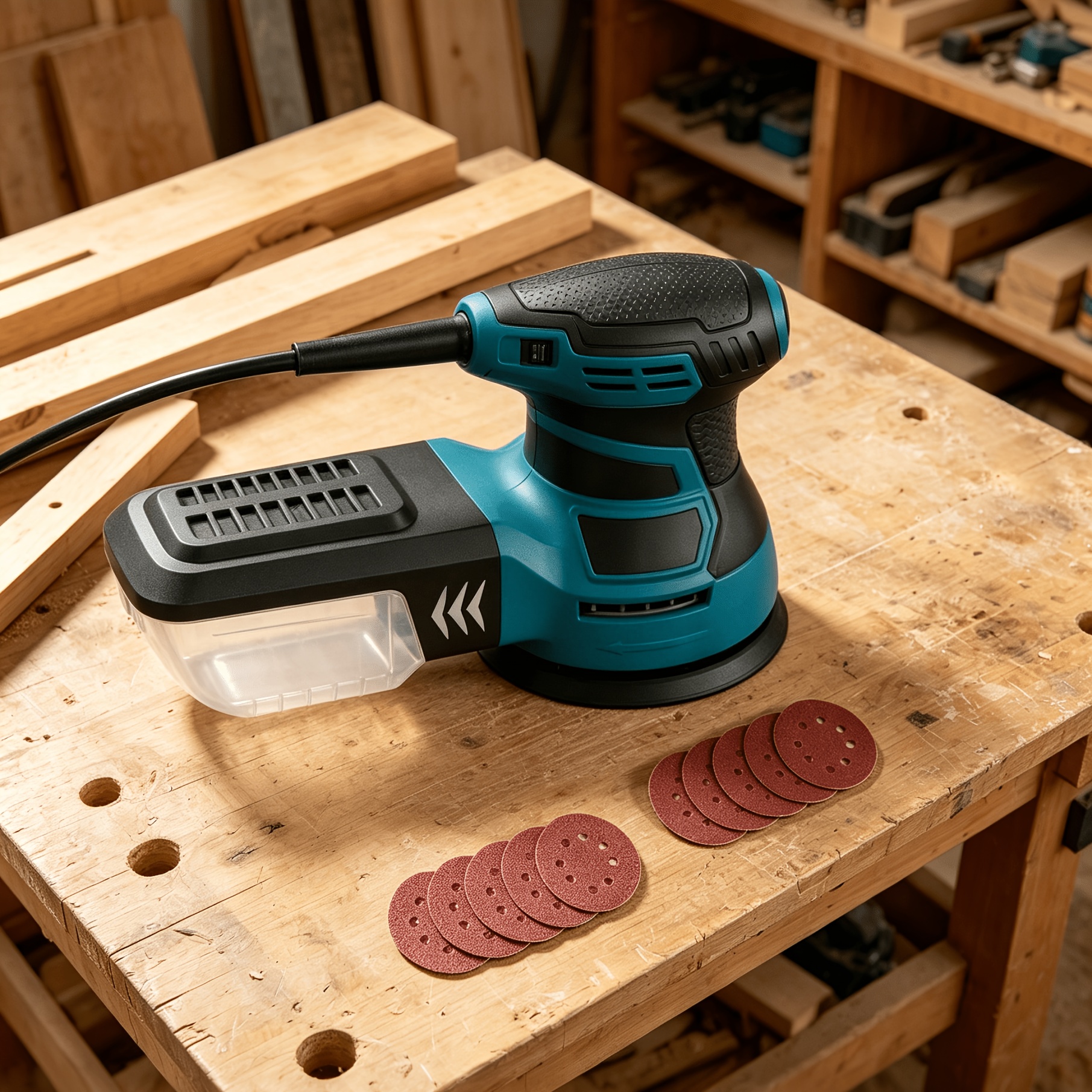5-palčni naključni orbitalni brusilnik, 6 spremenljivih hitrosti 6000-13000 vrt/min, 3A motor iz čistega bakra, ergonomska zasnova z nizkimi