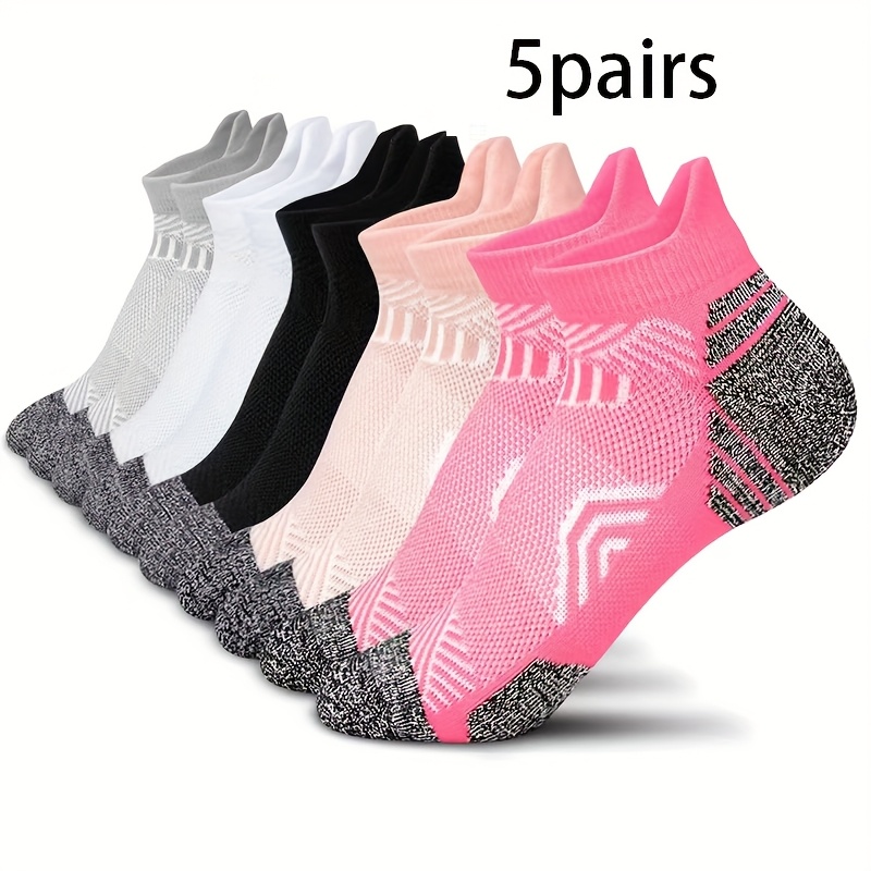 E-shop 5/15 Paar Damen-Kompressions-Knöchelsocken mit atmungsaktivem , Fußgewölbestütze niedrigem Schnitt, geeignet für Laufen, Sport Freizeitkleidung