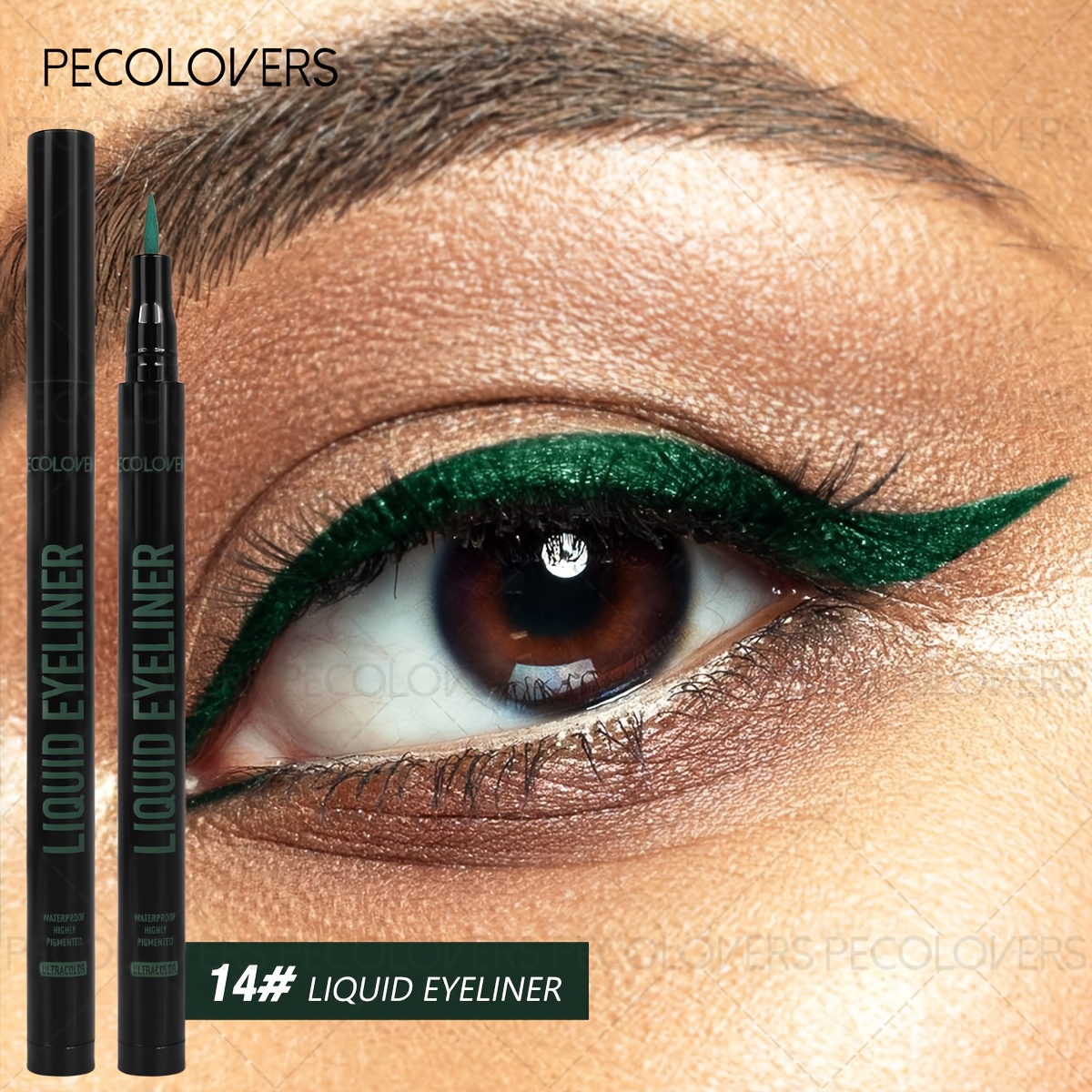 1pc 17 Colors Waterproof Eyeliner Aurora Blue | Moon Purple | Rose Pink | Emerald Green | Orange Colorful Eyeliner