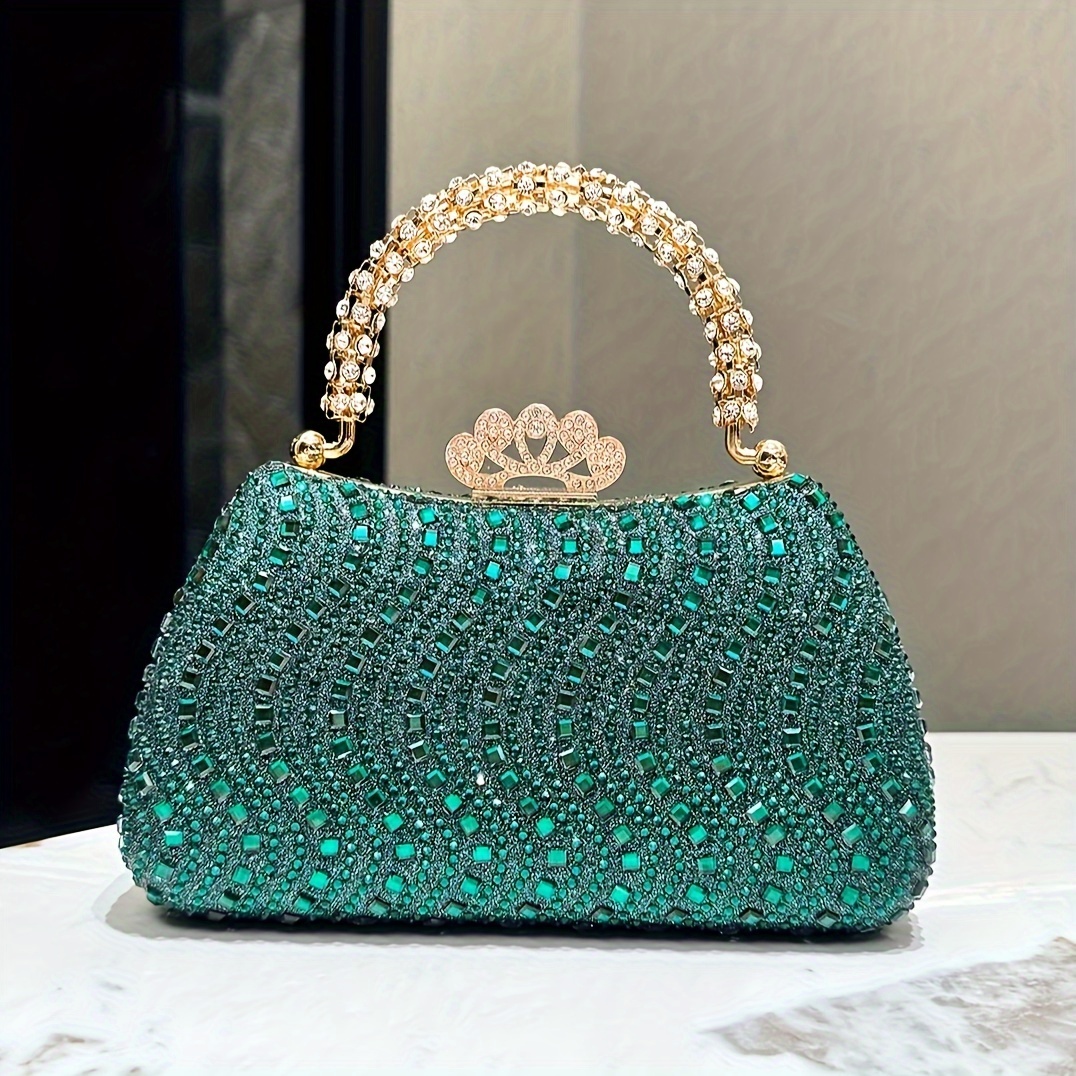 Elegant Rhinestone Evening Clutch Bag for Women elegant evening clutch bag women glam synthetic - Temu