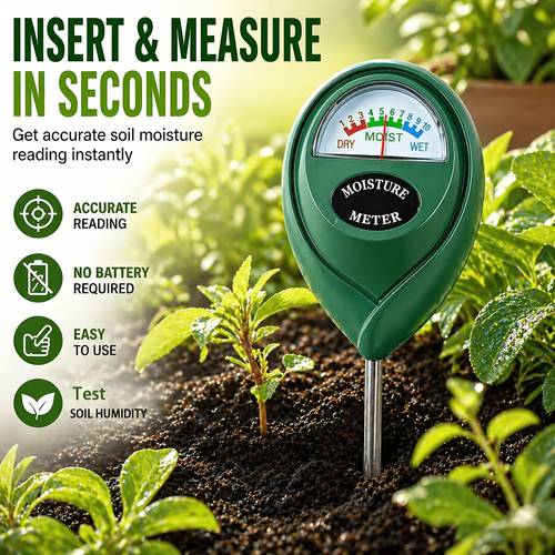 . bodenfeuchtigkeitsmessgerät, keine batterien erforderlich, schnelle prüfung, für gewächshaus, garten, bewässerung im innen-/außenbereich, gartengerät, großartiger für blumentöpfe, pflanzenzucht, gartenzubehör