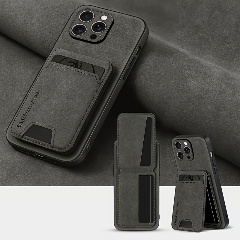 Image of Phone Case - A Wallet-style Phone Case Compatible With Iphone 17 Air, 16 Pro, 15 Pro Max, 14 Plus, 13, 12 Pro, 11, And Xs Max. Made Of High-quality Faux Leather, With Card Holder And Stand Function
