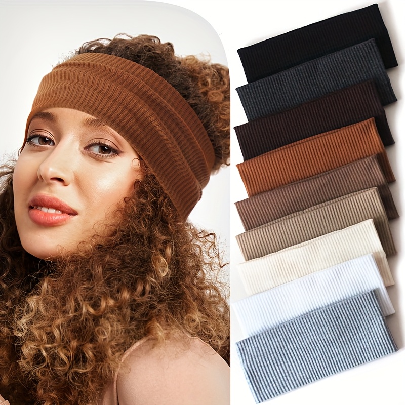 4pcs set wide solid color womens fashion hair ties elastic  display picture 3