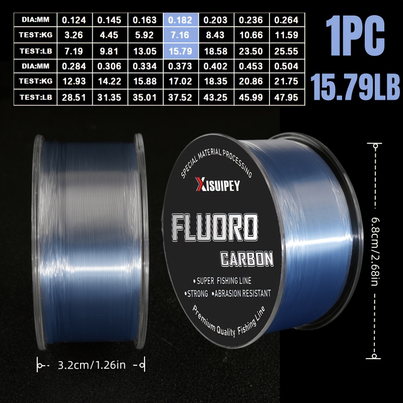 TEMU Hilo de pescar de potencia de 200 m/219 YD, hilo de pescar de fluorocarbono de calidad XISUIPEY
