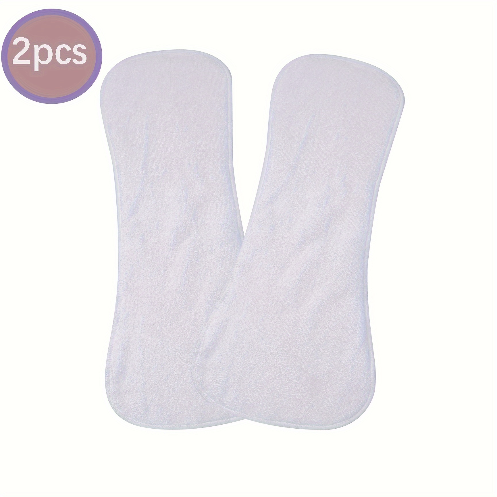 2pcs White Inserts Washable Reusable Bone Type Four-layer Microfiber Absorbent Replacement Pads For Men And Women