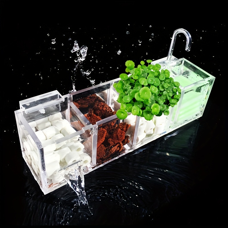 

Acrylic Fish Filter, Wet Dry , External System For Small Aquariums, No Battery Required, Non-electronic, Suitable For Fish