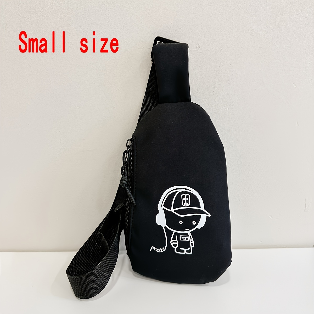 

Boy' Print Crossbody Bag With Adjustable Strap And Zipper Closure, Casual Trendy Sling Bag For Travel And Daily Use