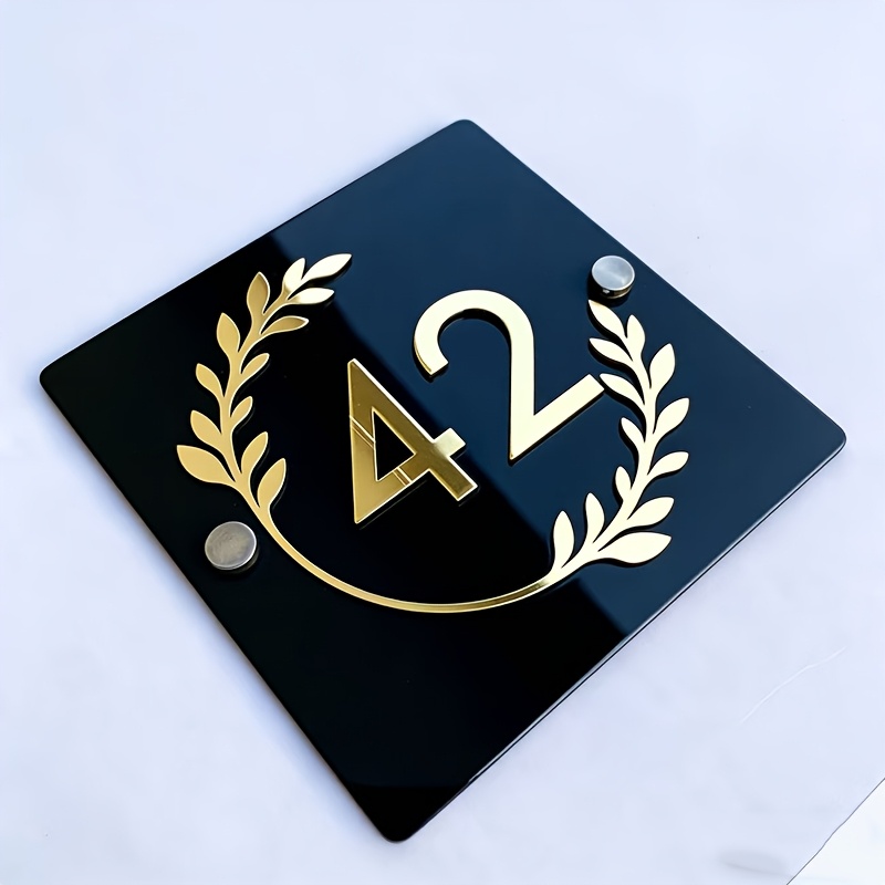 TEMU Customized Personalized Acrylic Door Number Sign, . Customized Number Plate