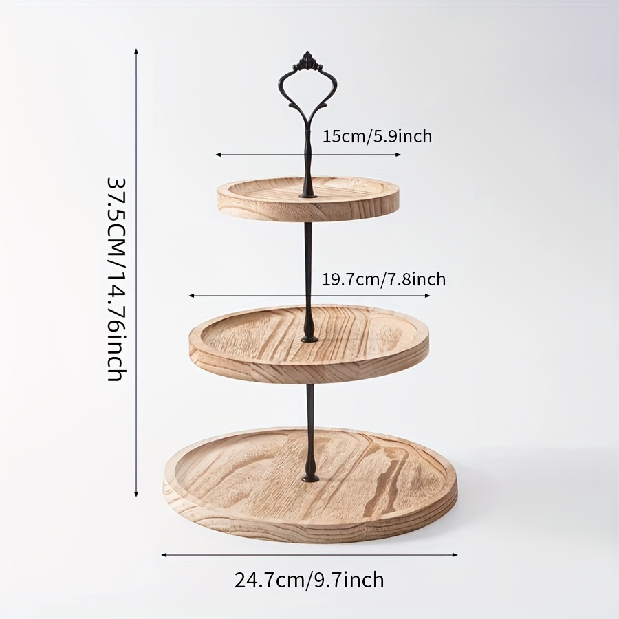 2/3 Tier Wooden Cupcake Stand for Rustic Farmhouse Decor