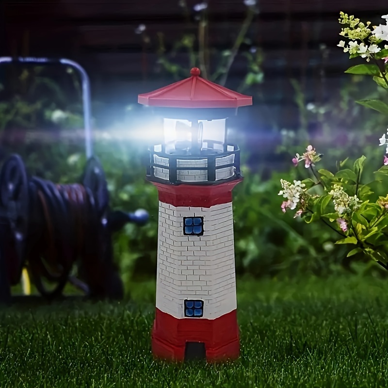 decorative solar powered rotating lighthouse for patio and garden add charm safety to your outdoor space christmas gift