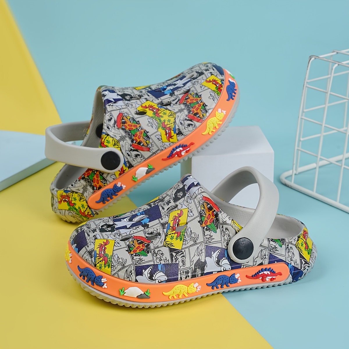 casual comfortable cartoon clogs for boys breathable lightweight clogs for summer details 5