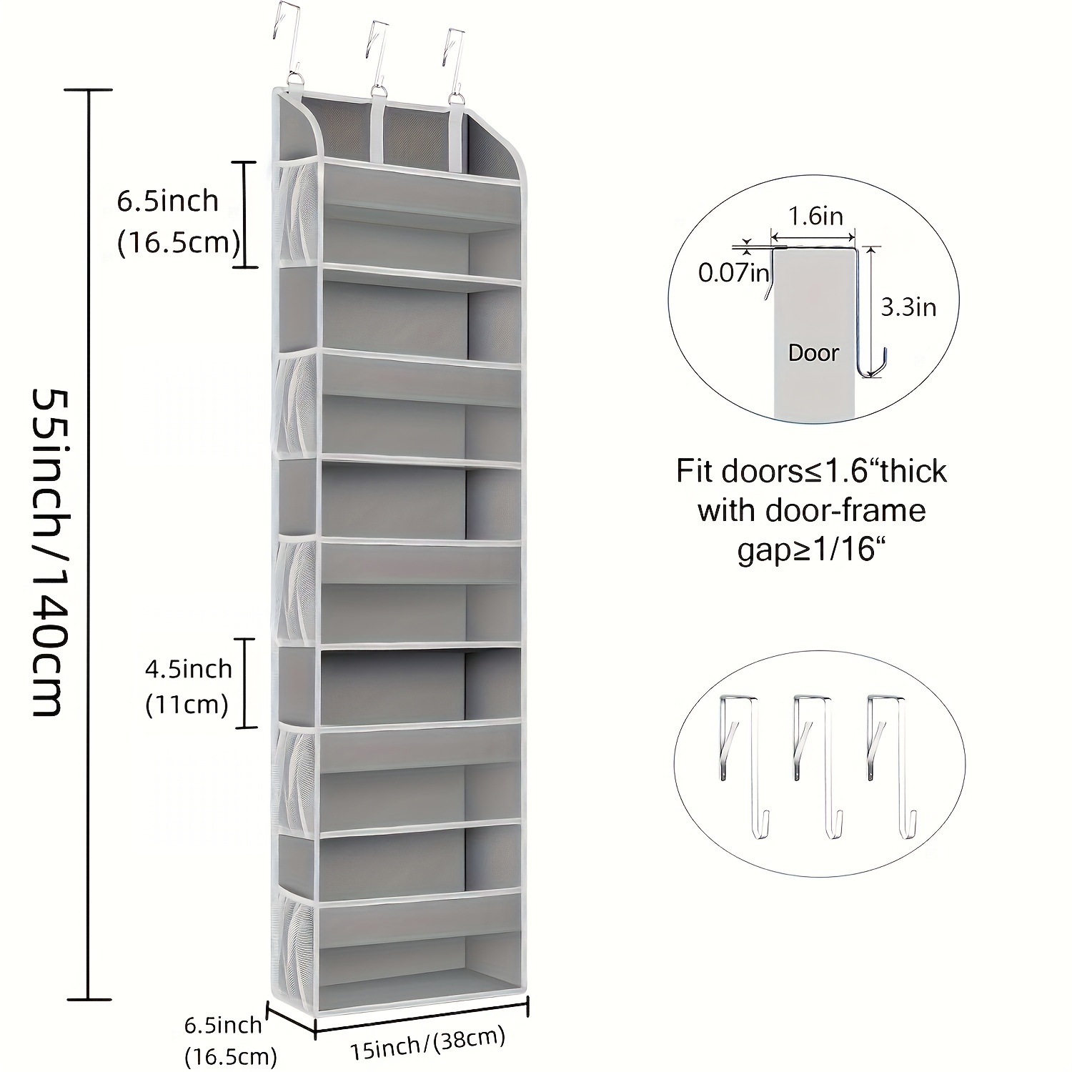 Door Organizer Hanging Door Storage Closet 5 Large Pockets Z - Temu Canada