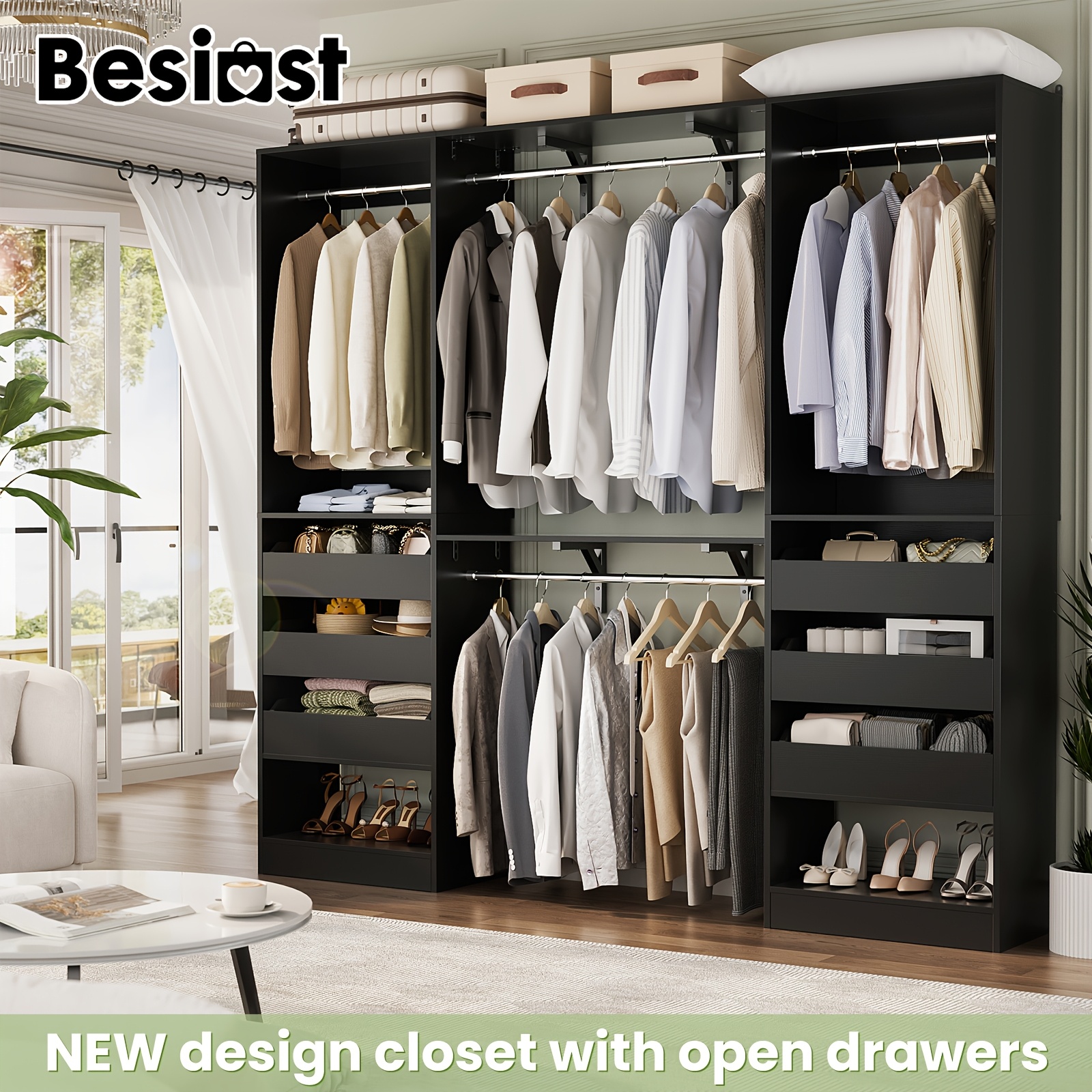 closet organizers and storage sold on Temu United States