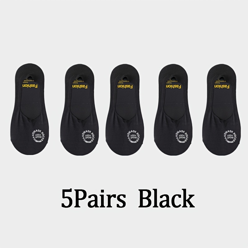 E-shop 5 Paar Herren Sommer Atmungsaktive Mesh Unterteil Business Casual Sport Rutschfeste Unsichtbare Bootssocken
