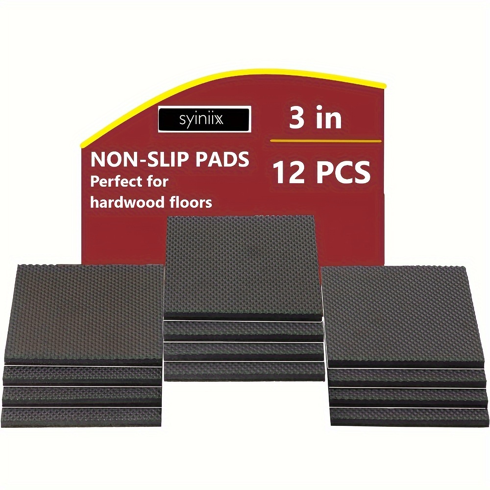 

12pcs Non Slip Furniture Pads, 3" Furniture Grippers, Non Skid For Furniture Legs, Self Adhesive Rubber Feet Furniture Feet, Anti Skid Furniture Hardwood Floor Protector For Keep Couch Stoppers