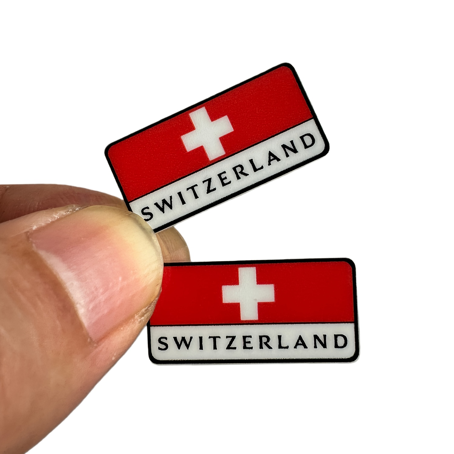 E-shop 2 Stück Schweiz Flagge Stil Abzeichen Emblem | Auto Aufkleber Zubehör für alle Fahrzeuge, hergestellt aus Polyvinylchlorid