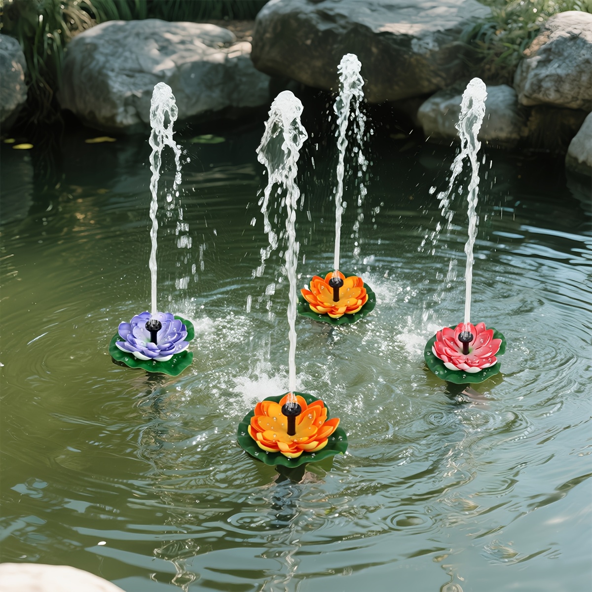  high fountain pump 2 5w 1 5w floating for lotus design for garden patios bird baths independent floating split water fountain multiple nozzles for different styles of scenery Product details 0
