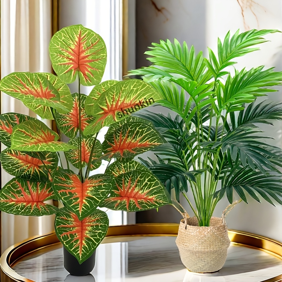 

2pcs Uv-resistant Artificial Plants For Home And Office Decor, Ideal For Indoor, Outdoor, - Plastic, No Container Included