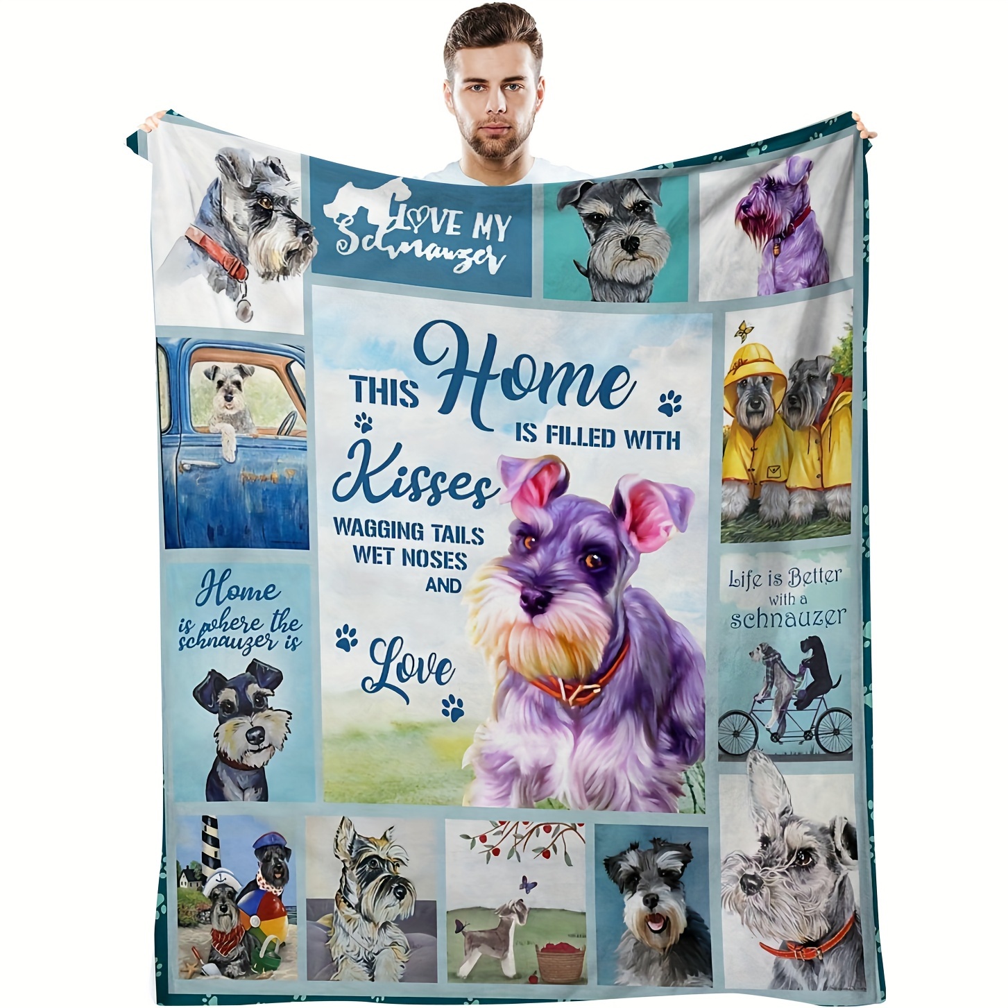 

Cozy Flannel Dog Lover Blanket - Soft, Warm Throw For Couch & Bed, All-season Comfort With Creative Text Pattern