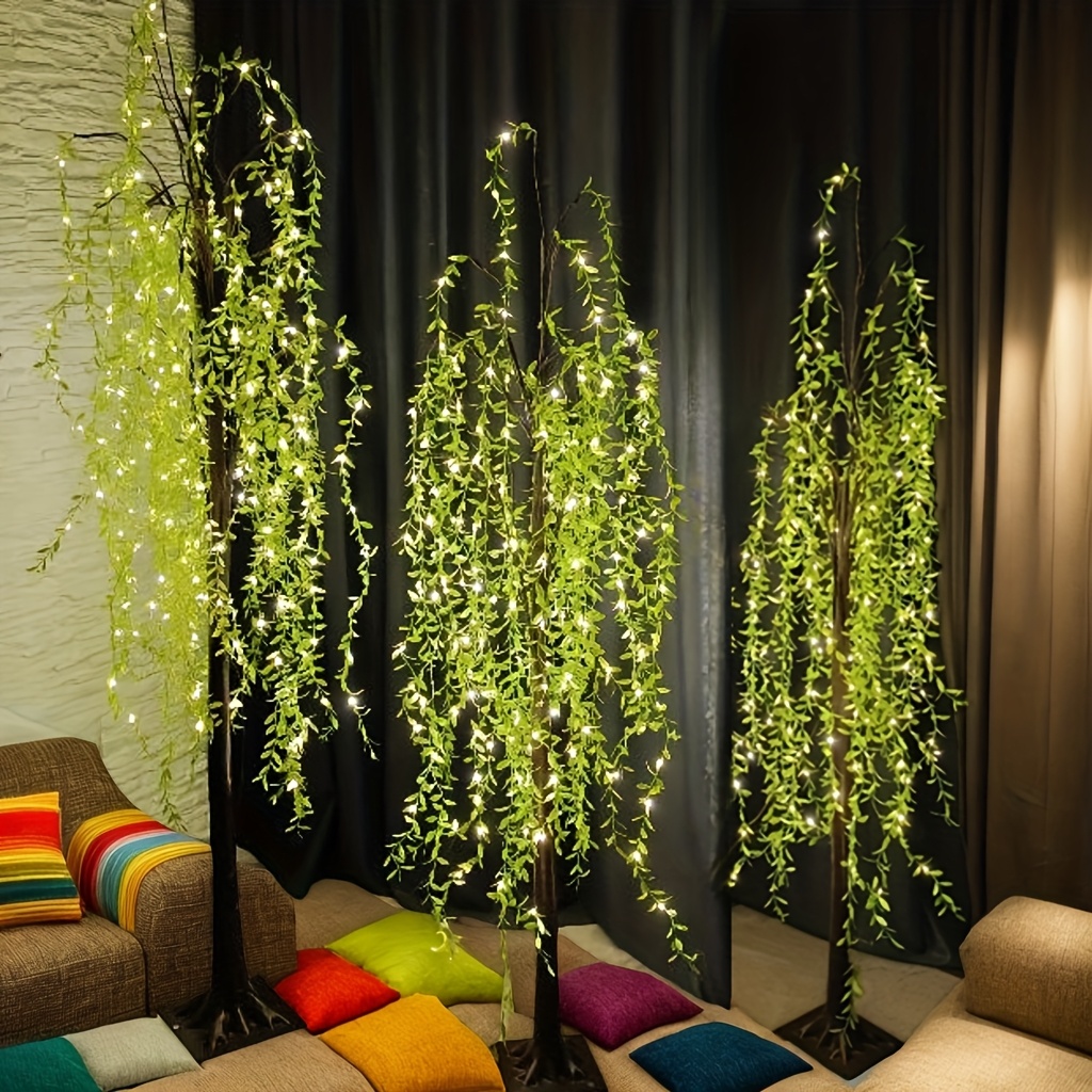 Enchanting LED Lighted Willow Tree - 4ft/5ft/6ft Artificial Weeping Willow Floor Lamp for Home & Holiday Decor, USB Powered