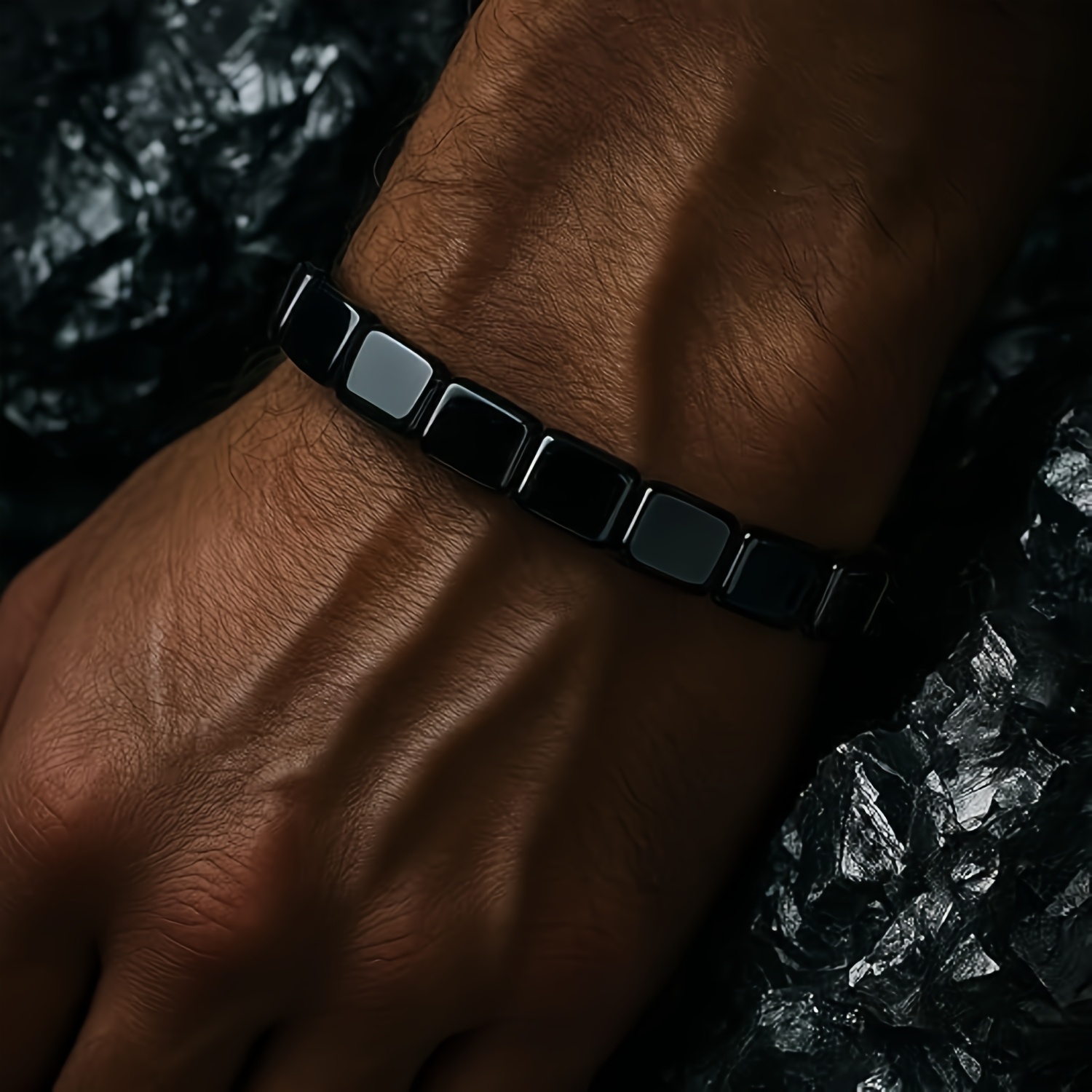 3pcs Hematite Bracelet Set, Unisex Stackable Wristwear