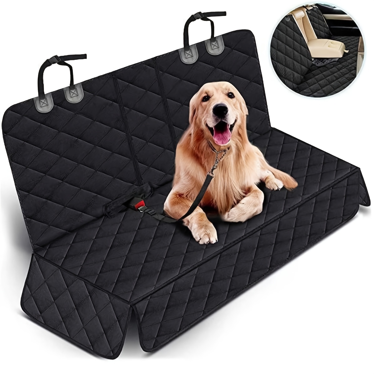 Image of 1pc Of Car Pet Seat Cushion, Suitable For Comfortable The Rear Seats Of Sedans And Suvs. , Scratch Resistant, Wear-resistant, Easy To Clean Fabric, Ideal For Long-distance Pet Travel. Car Seat Cushion