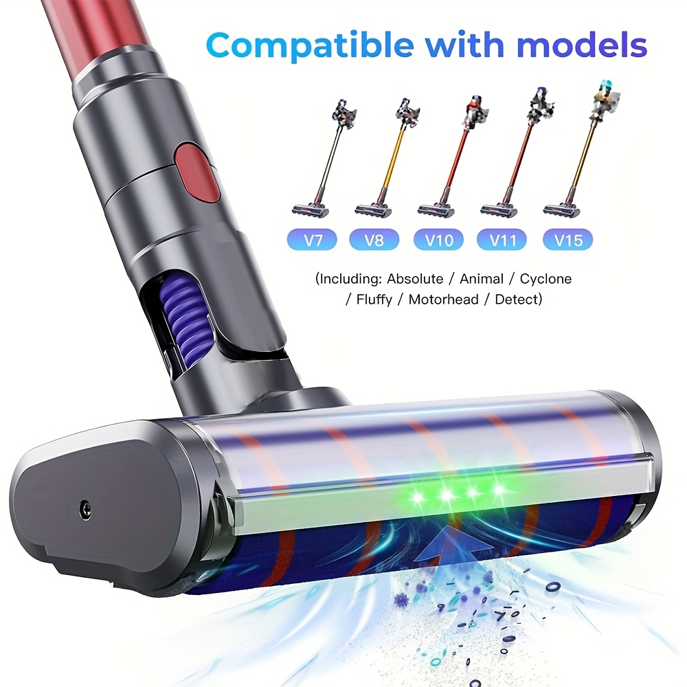 Dyson Kablosuz Vakum için 1 adet Yumuşak Rulo Fırça Ek Parçaları - V7, V8, V10, V11, V15 Modelleri ile Uyumlu | Sert Zemin Temizliği için Yeşil Işık Göstergesi | Pet Tüyleri için Emme Olmayan, Pet Bakımı Aracı | Yumuşak Rulo Fırça | Dayanıklı Plastik Yapı, Pet Bakımı Aksesuarları