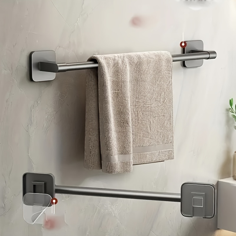 

1pc 50cm/19.68in Extended Self-adhesive Towel Rack, No Punching Wall-mounted Bathroom Towel Rack, Behind Cabinet Door Rag Rack, Slipper Holder, Bathroom Storage Rack, Bathroom Accessories